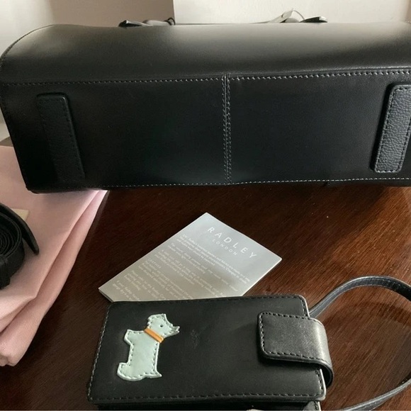 RADLEY LONDON Black Satchel with Pink Accessories - Picture 4 of 6